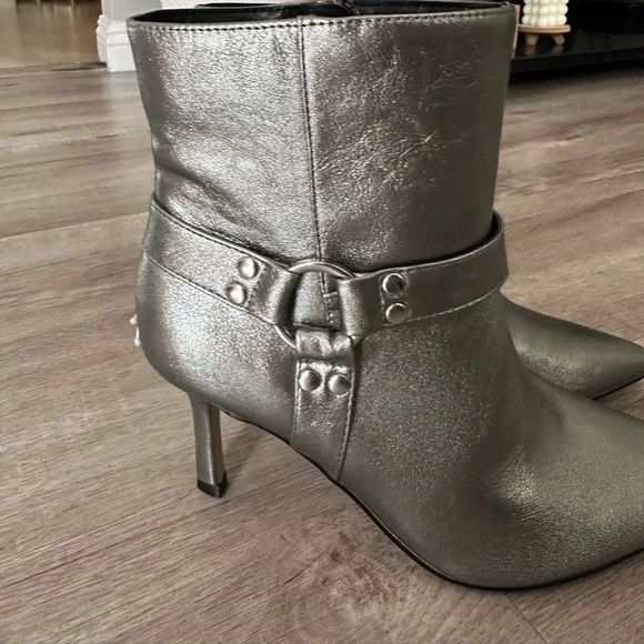 New Jessica Simpson Women’s Studded Pointed Toe Heel Ankle Boots Gray Size 8.5 - Picture 5 of 11
